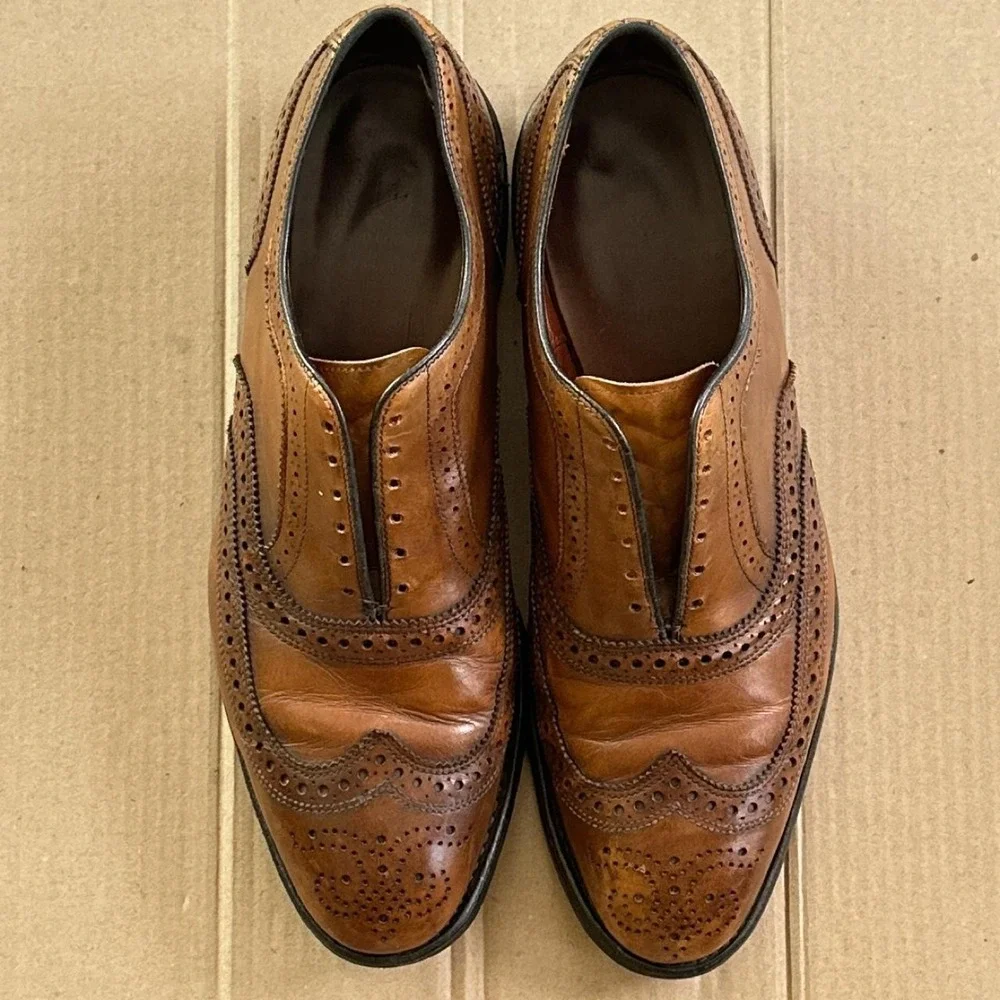 Allen Edmonds McAllister Shoes Mens Sz 11E Walnut Leather Brogue Wingtip Oxfords